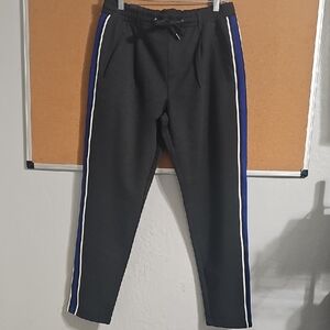 Jack & Jones Dark Gray Joggers with Blue and White Stripes